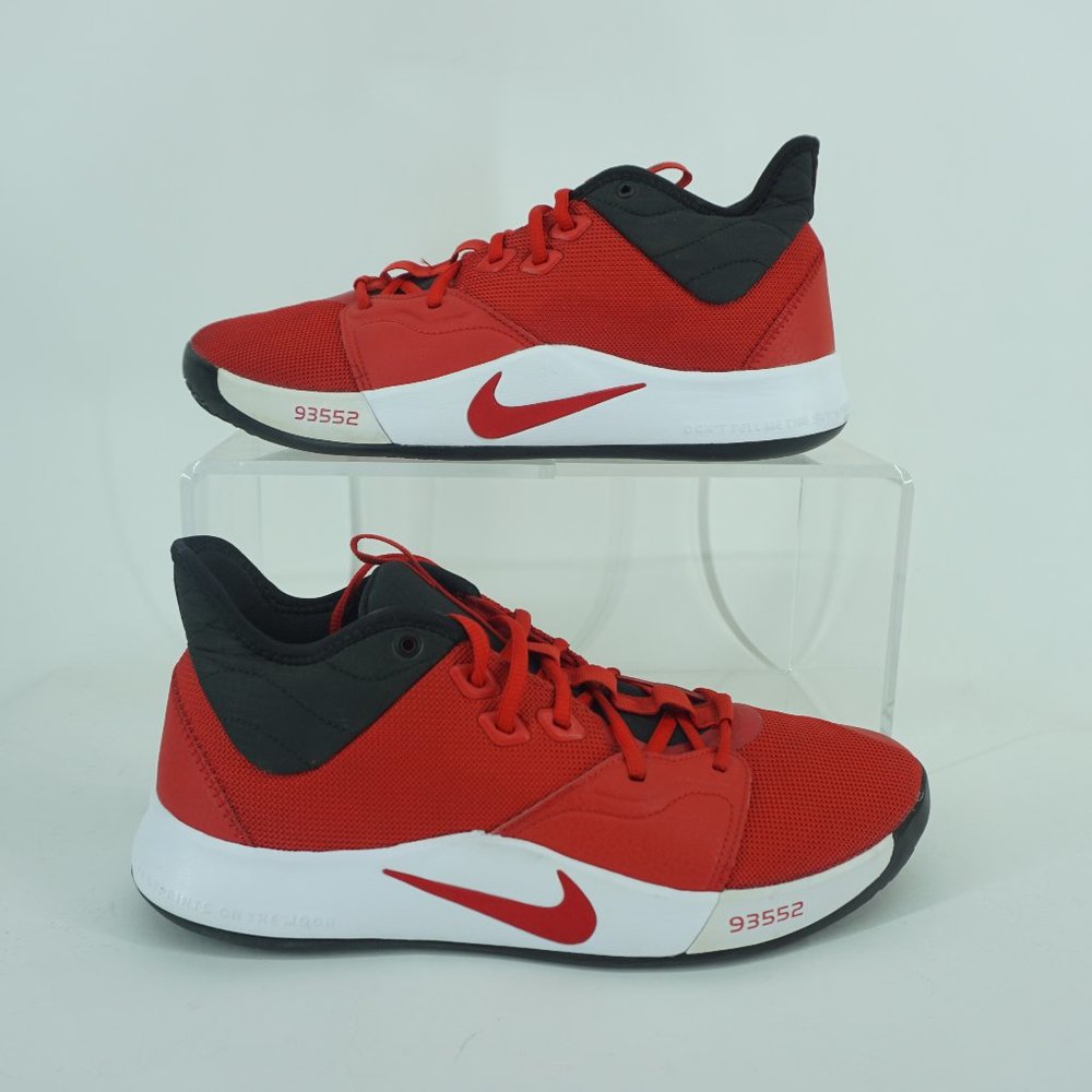 Nike PG3 University Red Basketball Sneakers Mens Size 9.5 Style # A02607-600 EUC